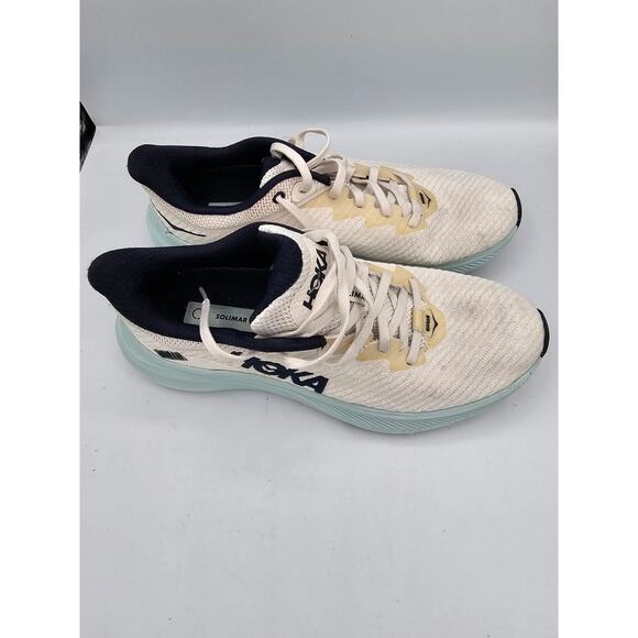 Hoka Solimar Womens White Training Shoes Blanc de Blanc/Blue Grass size 8 - Picture 3 of 8